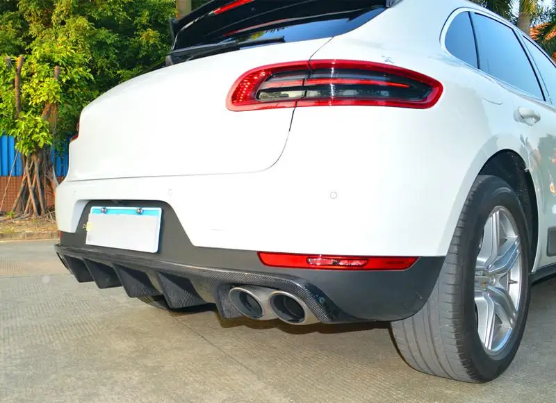 Product Customization Comfort Luxury Car Styling Carbon Fiber Auto Car Rear Bumper Diffuser Rear Lip forPorsche Macan 2014-2016