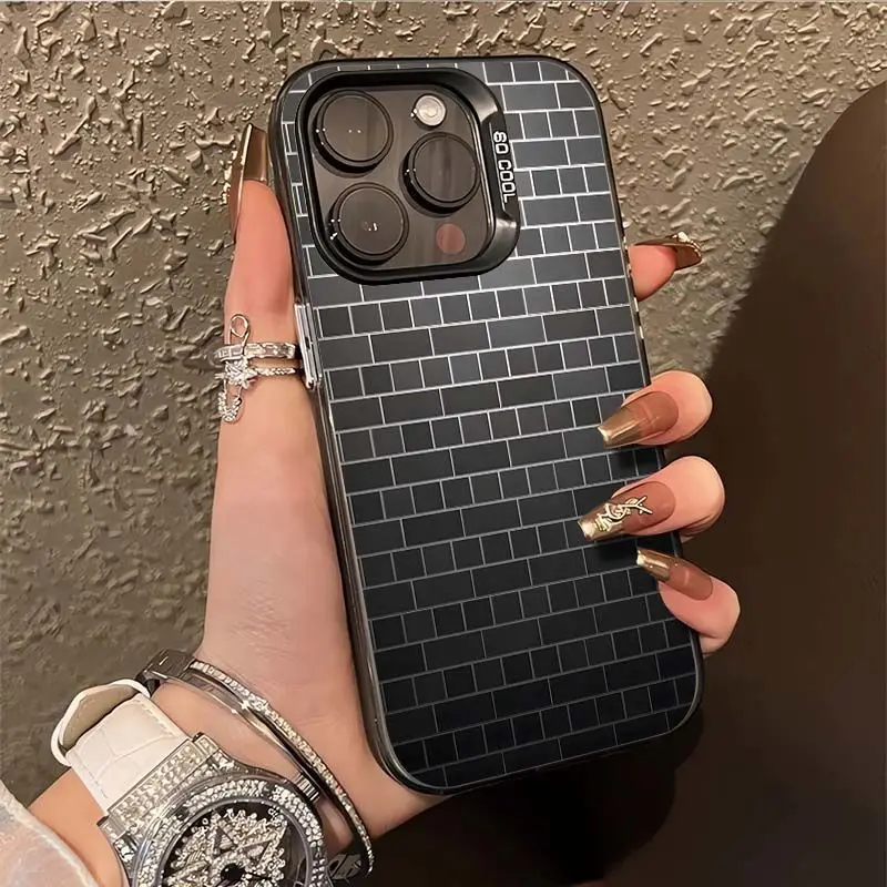 

Wall pattern design phone case for iPhone 16 15 14 13 12 11 Pro/ Max/Plus shock-proof rear cover anti-fingerprint