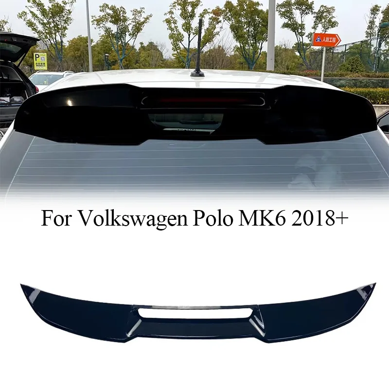 Alerón trasero de coche estilo GTI para Volkswagen VW Polo MK6 2018 2019 2020 2021, alerón de techo de coche, ala de labio, Kits de carrocería de piezas de automóvil, sintonización