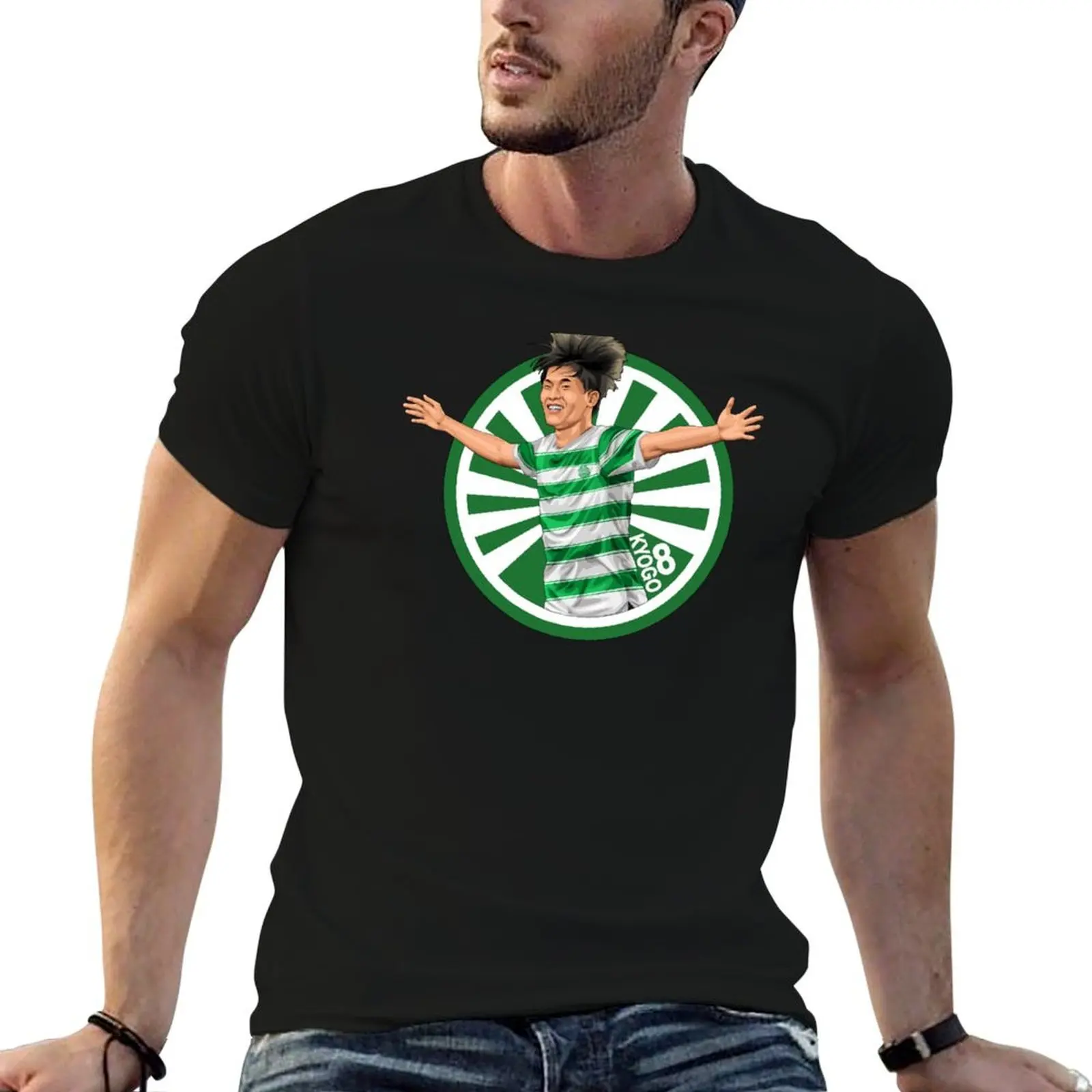 Camiseta Kyogo 8 Celtic Glasgow, camisetas estampadas para hombre, camisetas divertidas de diseñador, camiseta de algodón