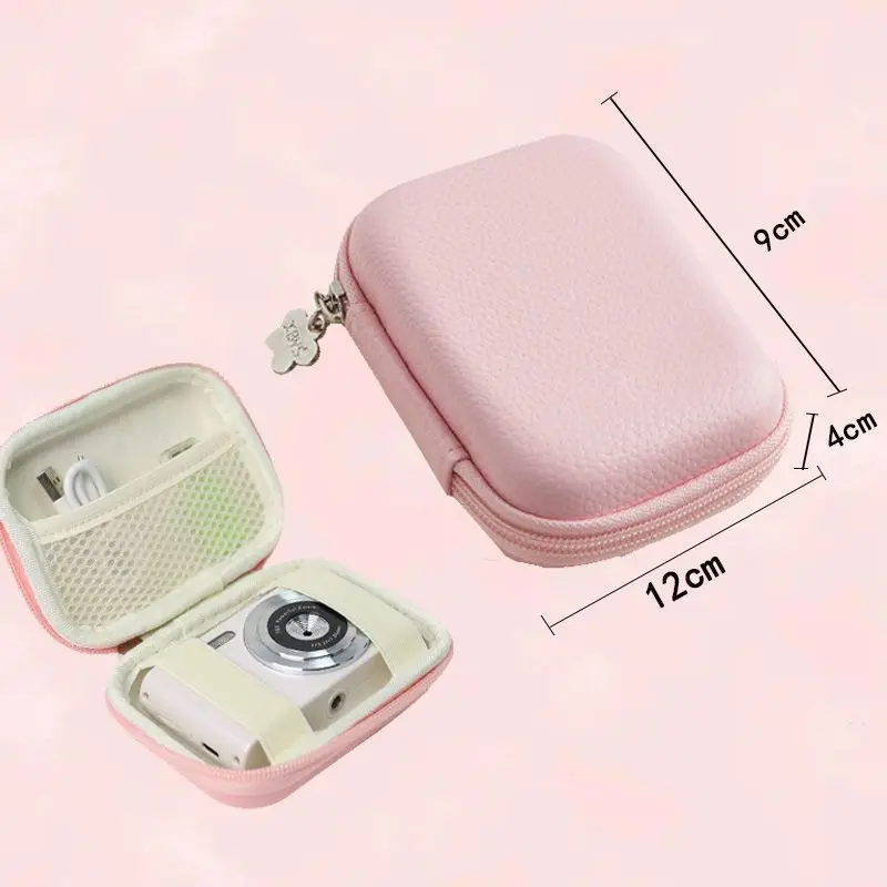 Digital Camera Case Bag Small Travel Compact Camera Holder with Mesh Pocket for Accessories SD Card (Pink) view 4