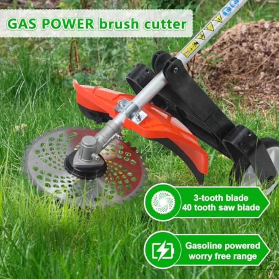 8in1 Gas Weed Wacker 52cc 2Cycle Gas Weed Eater with 9500rpm High Power String Trimmer Upgraded 2025 Model for Yard and Garden