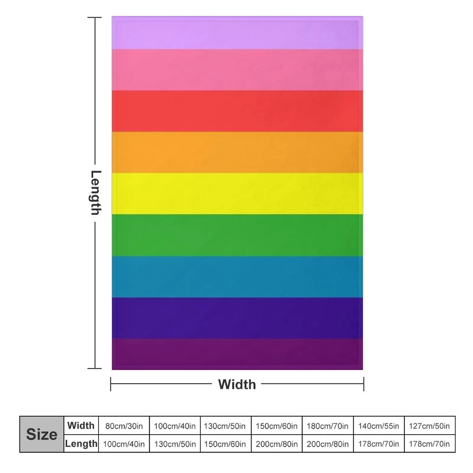 2017 Diversity Gilbert Baker 9-Bar Rainbow Pride Flag Throw Blanket Hair Thermal Blankets