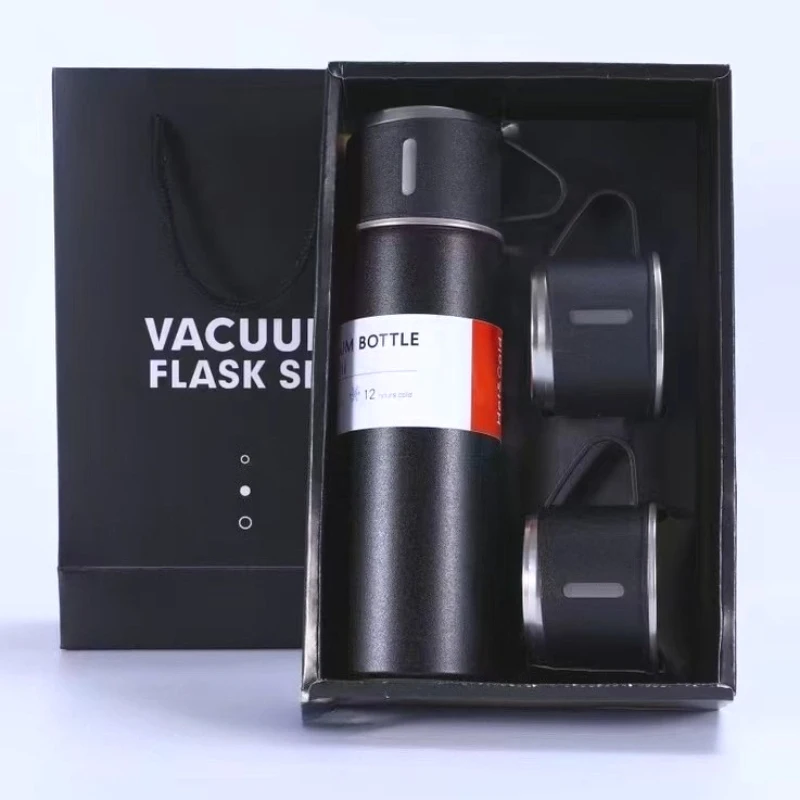 

500ML Business Gift Box, Thermos Cup Set, High Value Cup, Three-cover 304 Stainless Steel Portable Gift Water Cup Customization