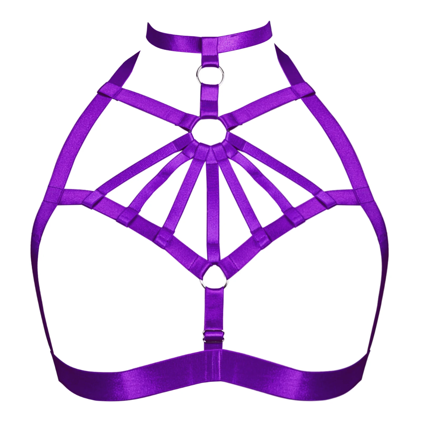 

Bondage Gothic Open Chest Body Harness Sexy Underwear Cage Bra Elastic High Waist Garter Belt Harness Lingerie Adjust Body Cage