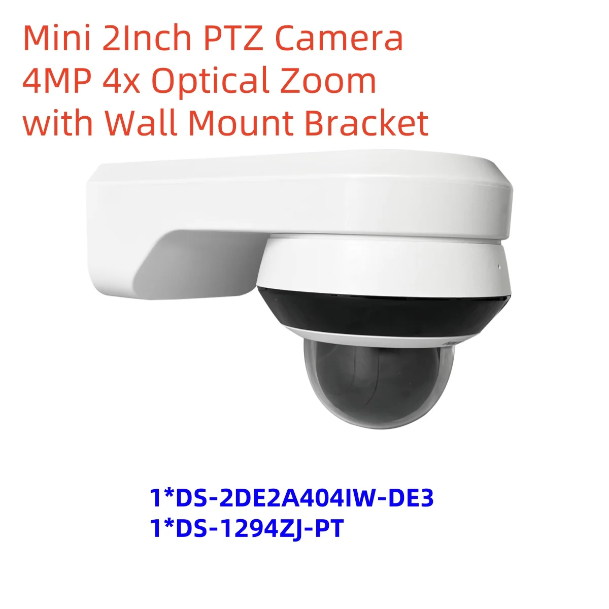 

Hikvision DS-2DE2A404IW-DE3 2 Inch 4MP Mini PTZ Camera PoE 4x Zoom Network Speed Dome P2P IP Camera with Wall Mount Bracket