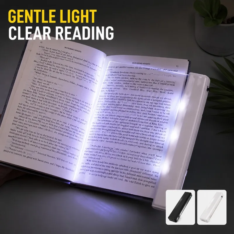 LED Flat Panel Night Vision Reading Light, Eye Protection Book Light for Students, Portable Dimmable Book Clip Lamp, Plastic