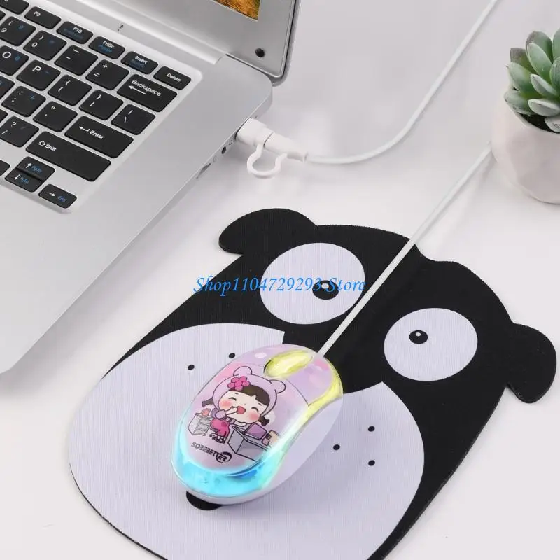 

Y2GD 2 in 1 Type C USB Wire Mouse 7 LED Backlight 1000DPI 3 Buttons Mouse for Laptop