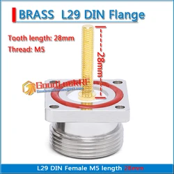 7/8 7/16 L29 DIN Female With 4 hole Flange Panel Mount Solder Cup M5 28mm lengther 12.5mm plug Connector calbe RF Adapter BRASS