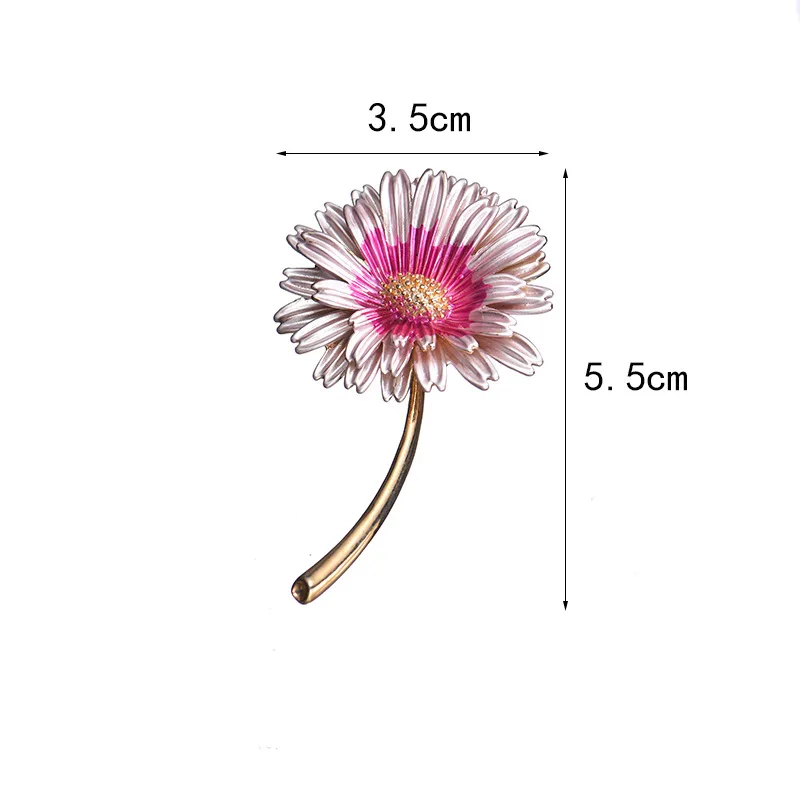 SKEDS Elegant Creative Enamel Flower Daisy Brooch Pin For Women Fashion Sunflower Wedding Party Accessories Corsage Brooches