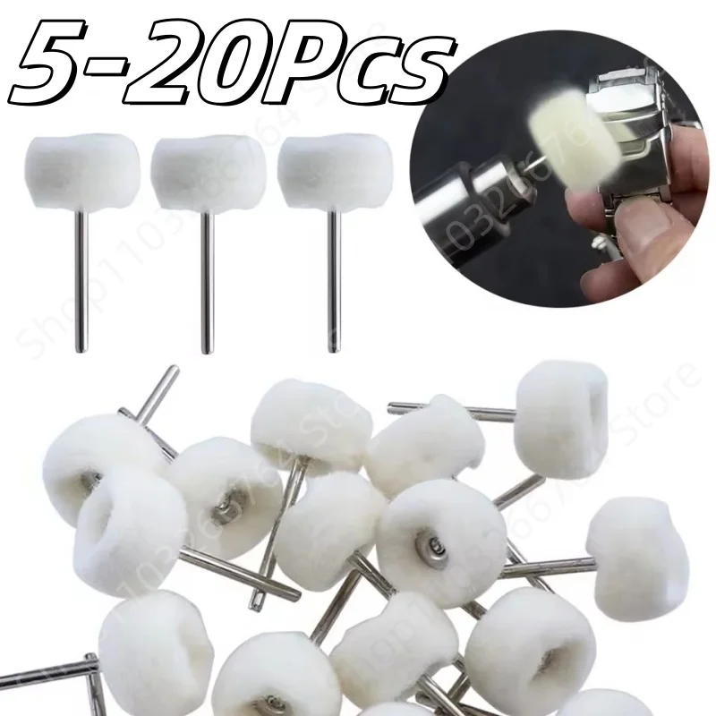 

5-20 шт., шерстяной круг, полировальная головка с хвостовиком 3 мм для полировки, полировки ювелирных изделий, металлов, мини-инструмент для полировки, аксессуары