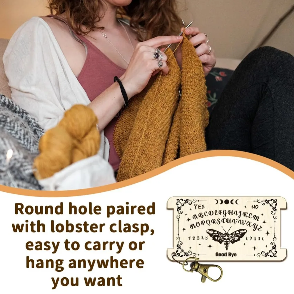 1 Pc Moth Board Spinning Control Card Occult Yarn WPI Guide Gauge with Clasp Wood Yarn Wrap Guide Board with Diz for Spinners
