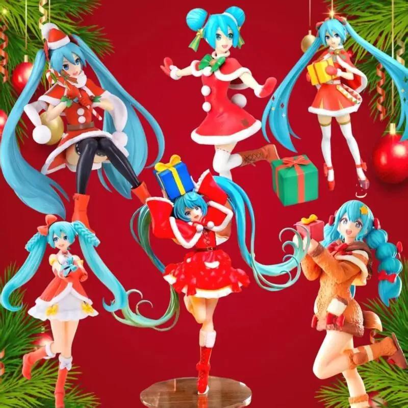 

В наличии оригинальный SPM Хацунэ Мику Рождественское платье ПВХ Фигурка Модель Куклы Игрушки Настольный орнамент Рождественские подарки