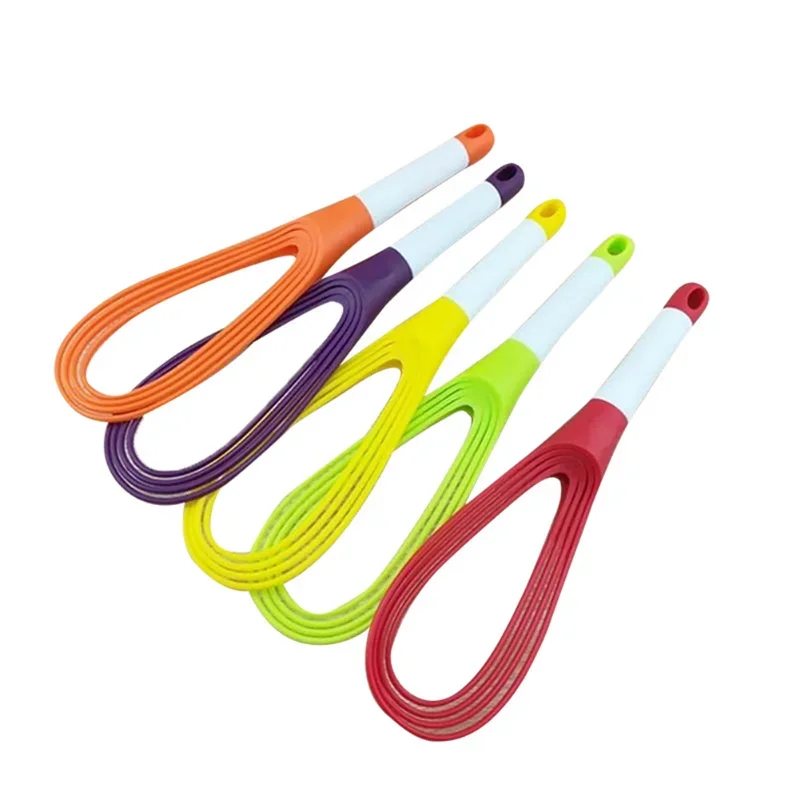 Multifunctional Rotary Manual Egg Beater Mixer Mini Plastic Kitchen Egg Whisk Bake Tool Egg Agitator Silicone Eco-Friendly