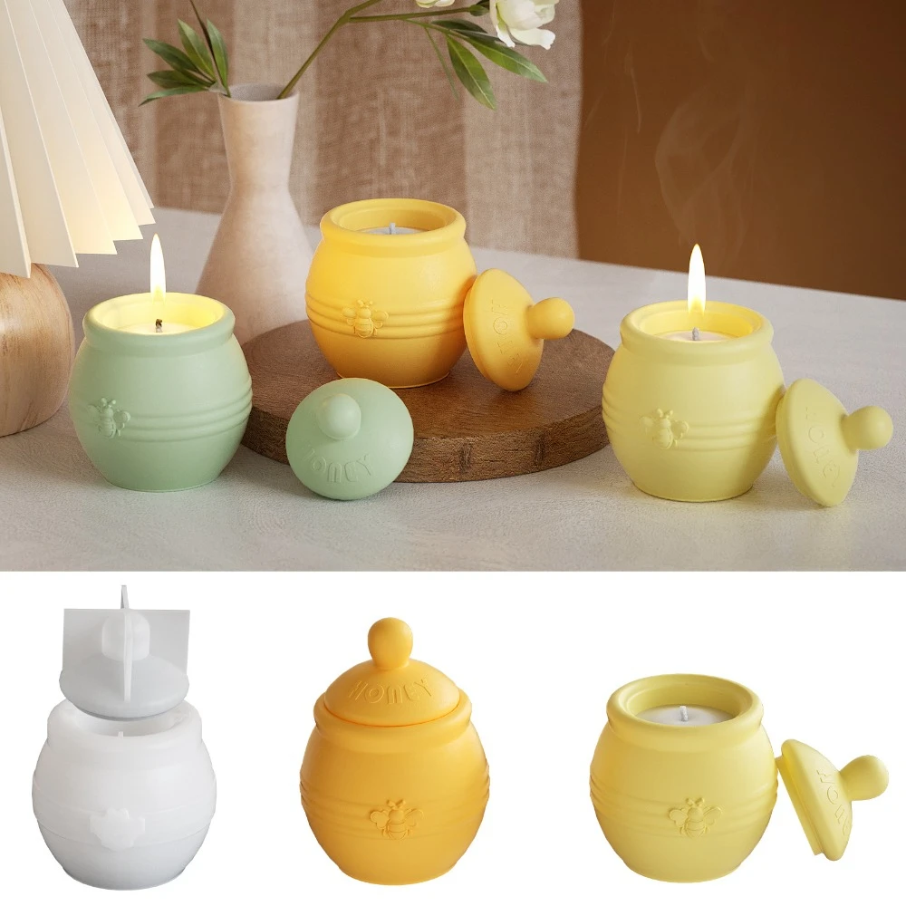 

Honeycomb Silicone Mold DIY Candle Making Reusable Multi-Purpose Cement Gypsum Storage Jar Resin Mold Concrete Vessel Crafts