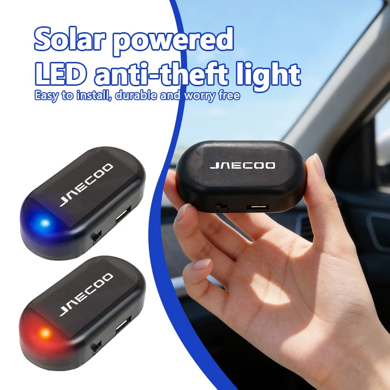 Car Fake Security Light Solar Powered Caution Lamp LED Flashing Lights For JAECOO J7 J8 PHEV Omoda C9 Accessories