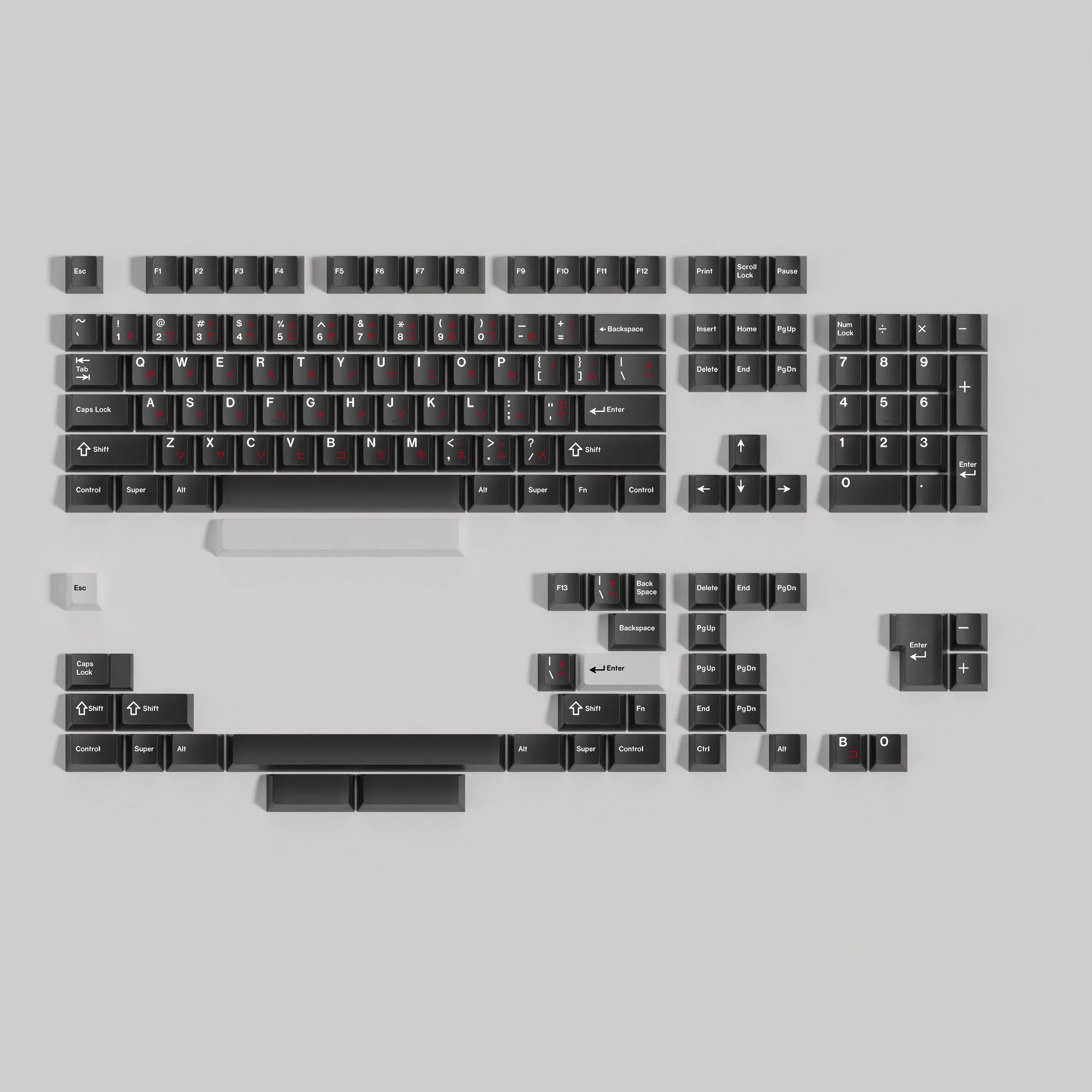 

PBT GMK WOB Red Japanese Cyrillic Keycaps Cherry Profile Dye Sublimation Keycap For MX Switch Mechanical Keyboard 2.25U 2.75U