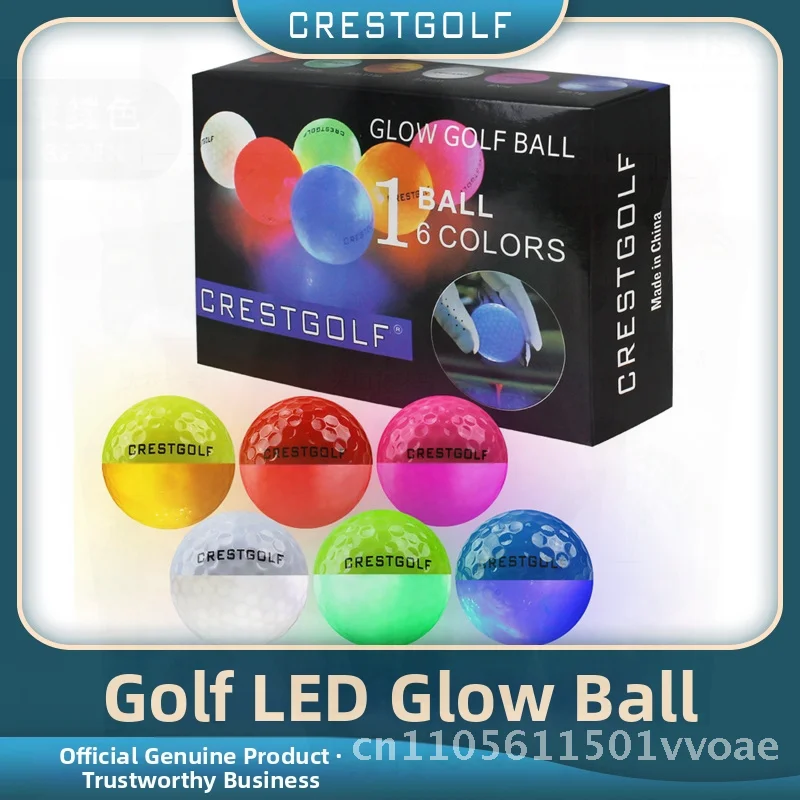 كريست جولف مضيئة كرة جولف LED فلاش ليلة ممارسة الكرة اللون مختلط 6-حزمة المطاط الاصطناعي Surlyn 42 مللي متر مرونة عالية جولف #2