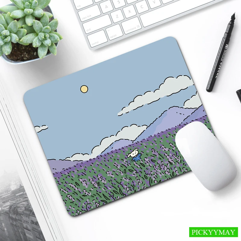 

Small Mousepad Cute Rubber Mouse Pad XS Desk Mat 18x22cm Design Mouse Mat Plant Little Desk Pad