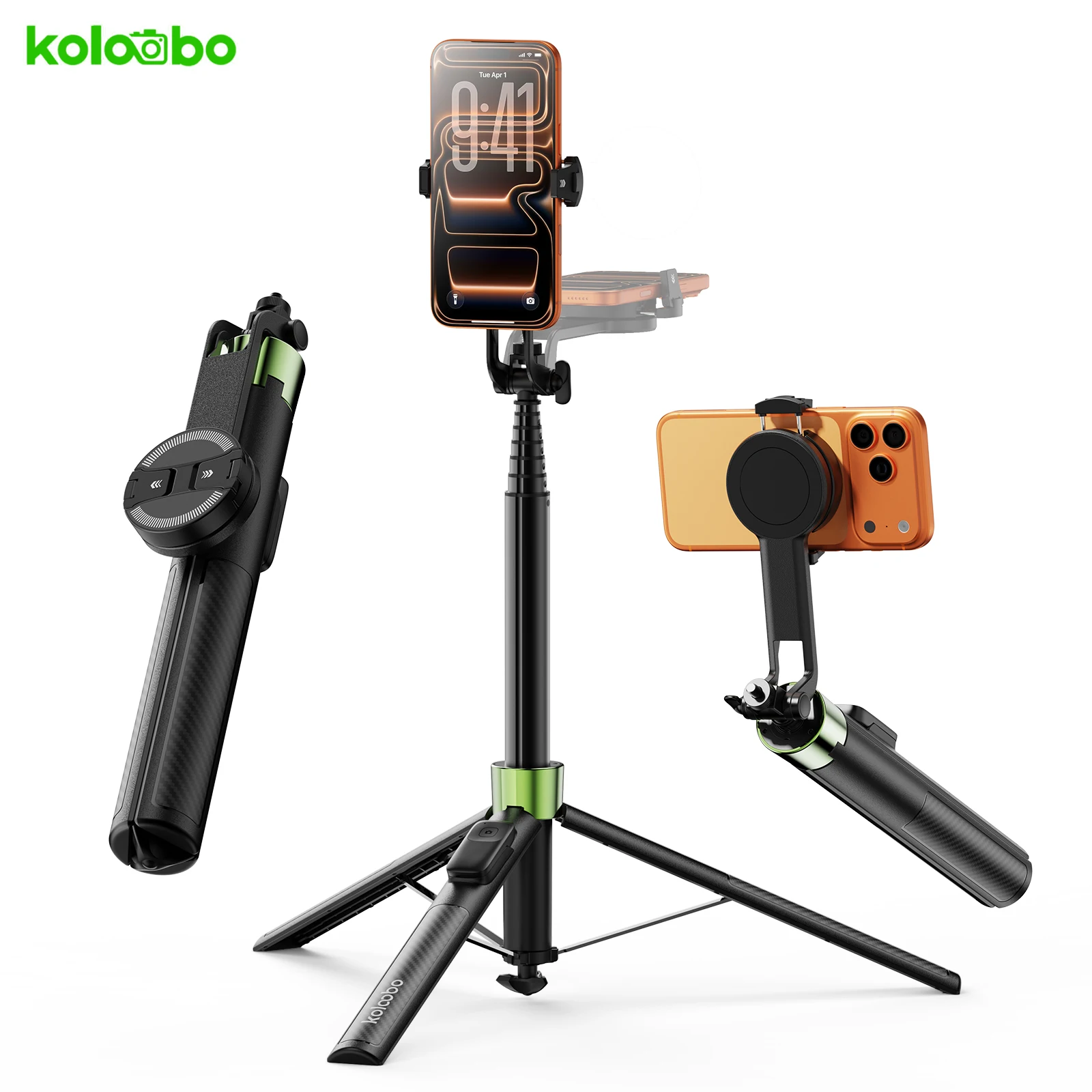 

1.75m Magnetic Selfie Stick Tripod for phone with Clamp, 1/4" Screw with Detachable Remote Control For Gopro Vlog Shooting