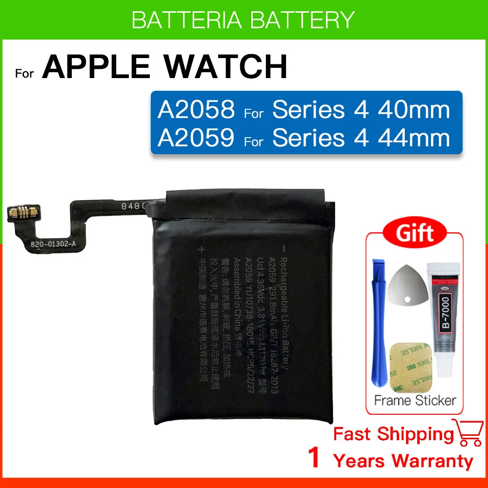 New Genuine Replacement Battery For Apple Watch Series SE 4 5 6 GPS LTE Bateries IWatch S4 S5 S6 40mm 44 mm Batteria +Free Tools