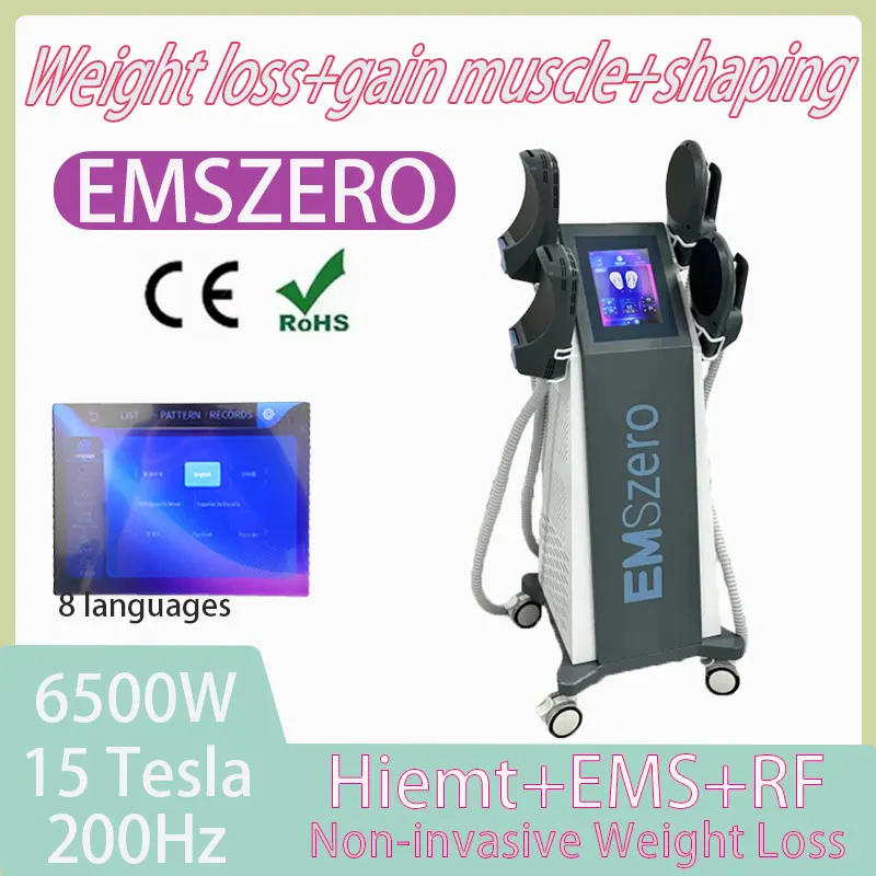 2024 Professional Portable EMSZERO Body Fat Burning 6500W Electromagnetic Muscle Stimulating Machine Factory Direct Sales