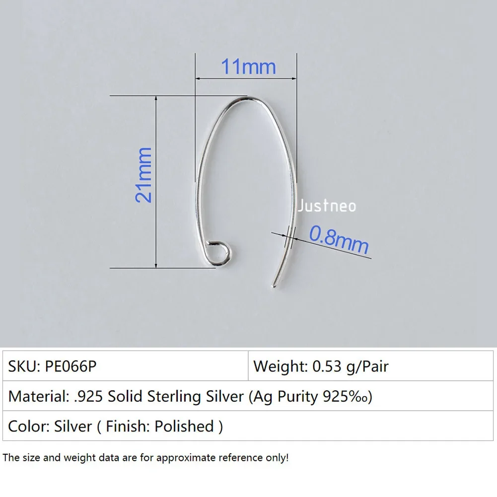 ear hook, solid 925 sterling silver earring wire hooks, sterling silver earring findings components