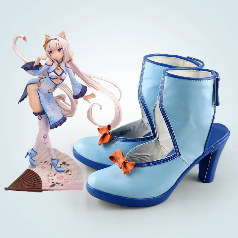 

Обувь для косплея в стиле аниме Neko Vanilla, обувь на высоком каблуке, наряд Vanilla для вечеринки в честь Хэллоуина, для взрослых женщин и мужчин