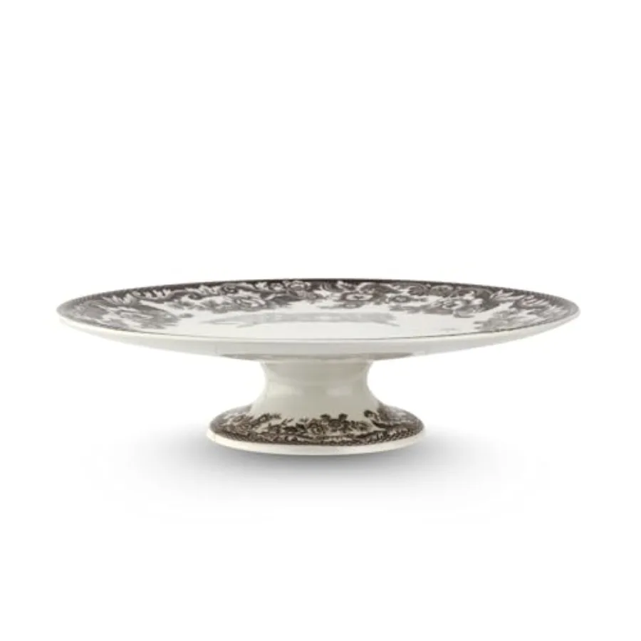 Delamere Tortenplatte mit Fuß 26,7 cm Britisches Blumenmuster Feines Porzellan Thanksgiving Dessertständer Saisonale Tischdekoration F