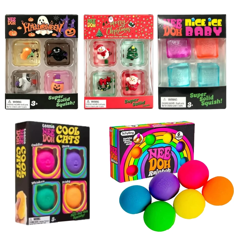 New Needoh Cool Cat Maltose Squishy Toys Slow Rise Stress Relief Ball Sensory Fidget Toys for Adult Anti-Anxiety Sensory Toys