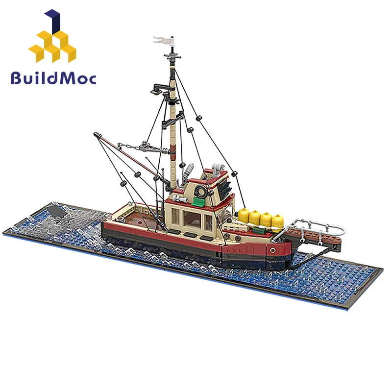 

Fishing Boat Pirate Building Blocks Idea Shark Wreck Model Submarine Military Series-Battle Ships Bricks Toys For Kid Gifts