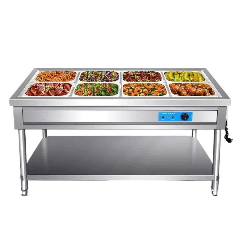 Fast food insulation table Commercial stainless steel electric heating Desktop insulation for sale