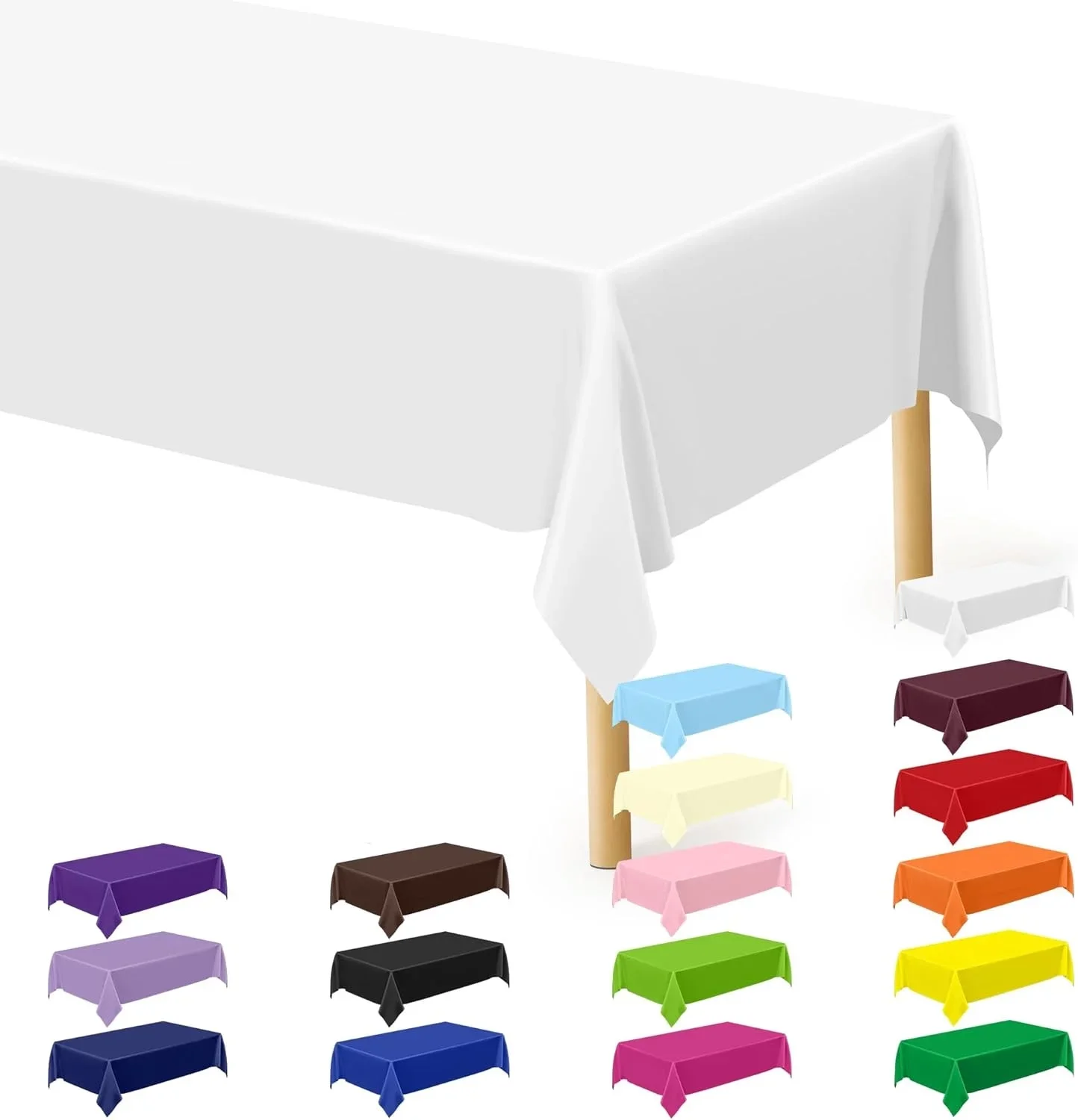 1pc 137*183cm Plastic Disposable Table Cover Rectangle Party Tablecloth Waterproof for Birthday Wedding Christmas New Year Event