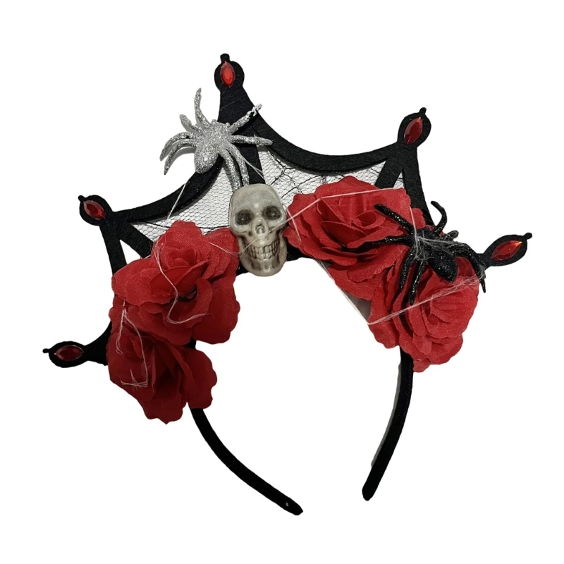 Witch Skeleton Headwear Party Halloween Bride Headband Devil Skeleton Animation Hair Hoop for Live Show Role Play