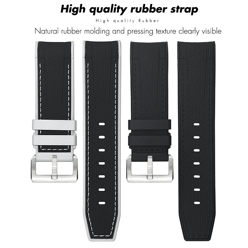 23mm 22mm New Woven Rubber Watch Bands for Tudor Heritage Black Bay Bronze Silicone Strap Waterproof Dual Color Soft Watchband