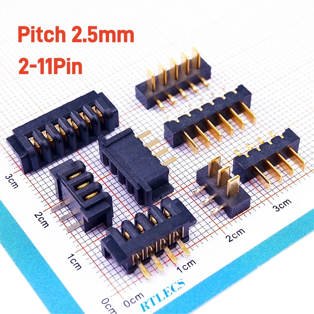 5 20 50 adet 7 amper Pitch 2.5 MM 2 3 4 5 6 7 8 9 10 11 pozisyonlar sağ açı priz yüksek akım bıçak pil konektörü