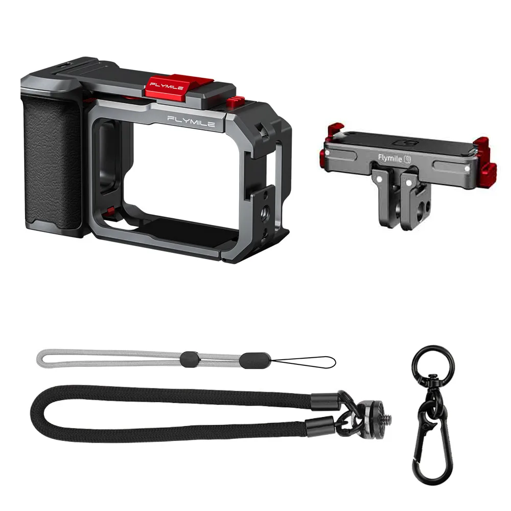 Flymile Handle Grip Kit Metal Cage for Insta360 GO UItra Street Photography Grip Expansion Adapter Vlgo Video Accessories image 3