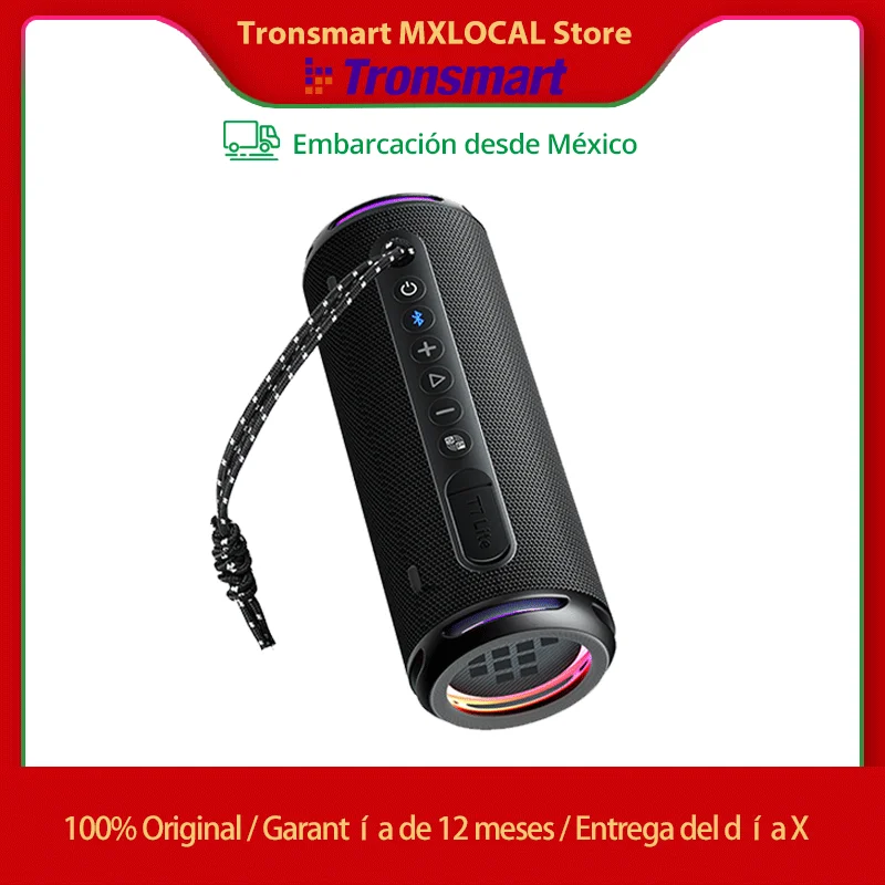 Tronsmart Bocinas BluetoothT7 Lite de graves mejorado con 24 horas de reproducción, Control por aplicación, resistente al agua IPX7 para acampar