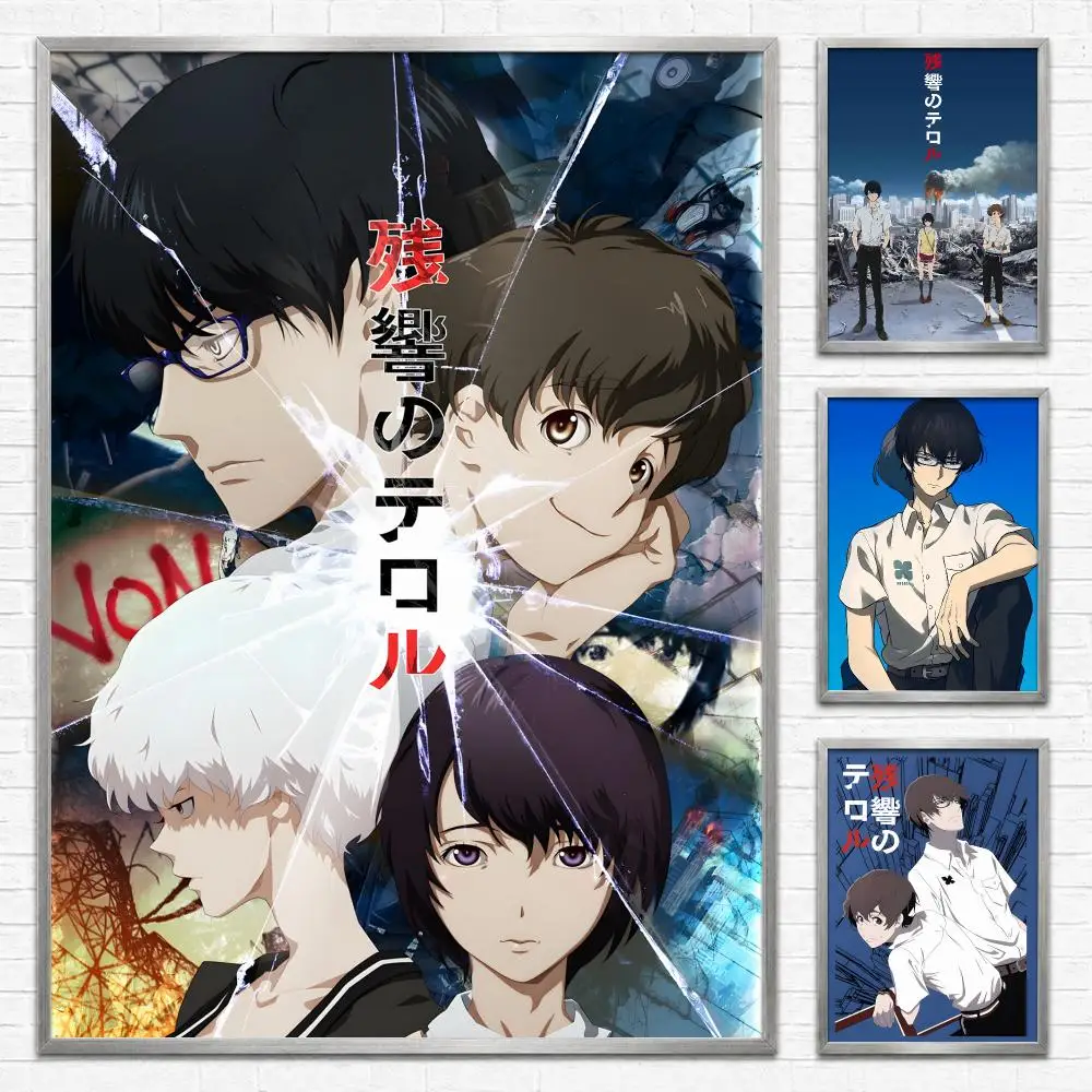 Anime Zankyou no Terror Poster Self‑Adhesive Waterproof PP Poster Coffee House Bar Wall Art Sticker Room Home Decor