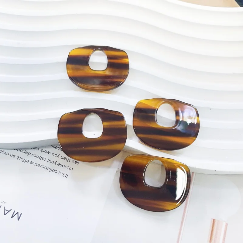 

Wholesale 40pcs/lot color print geometry Irregular shape acrylic beads diy jewelry garment hair accessory