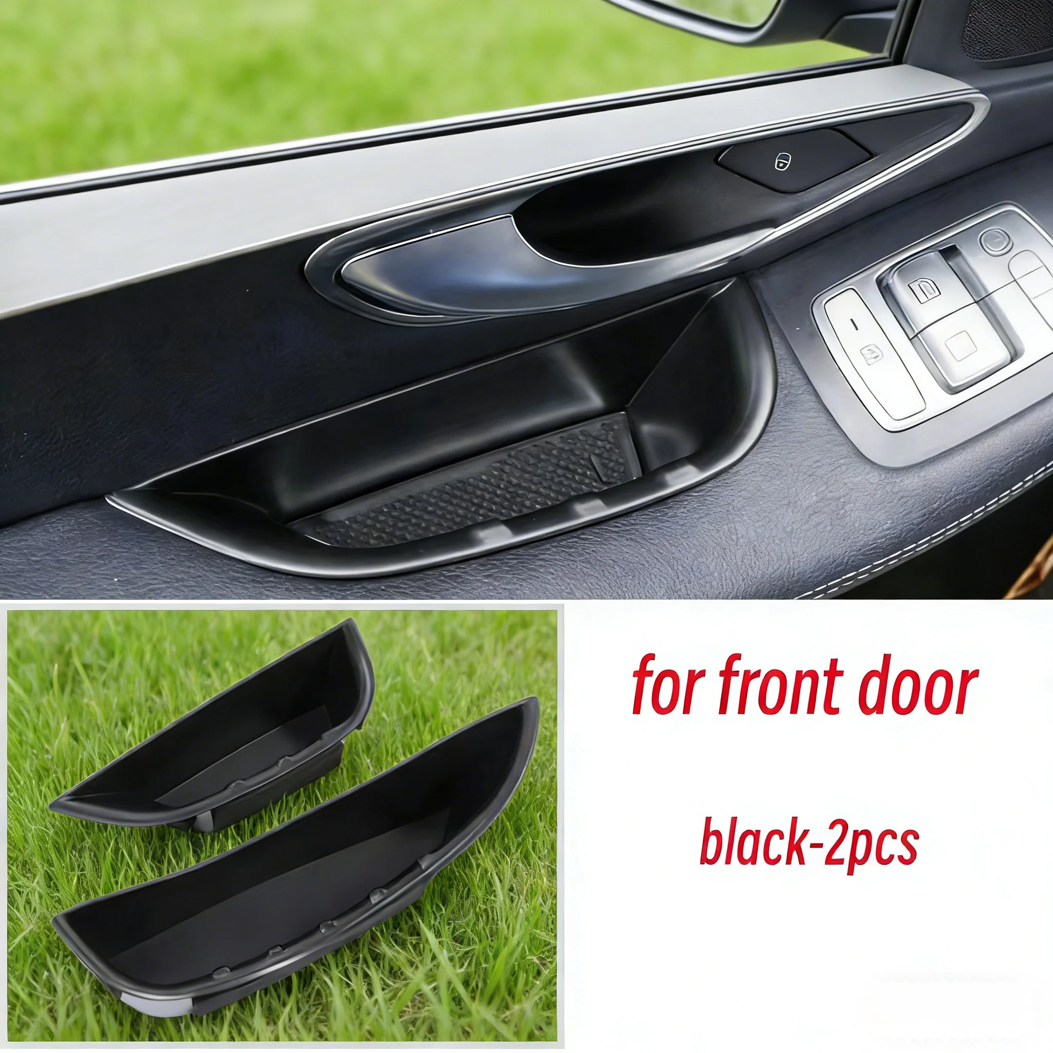 For Mercedes Benz C GLC Class W205 X253 2015-2021 ABS Car Front Door Handle Storage Box Container Tray Trim Auto Accessories