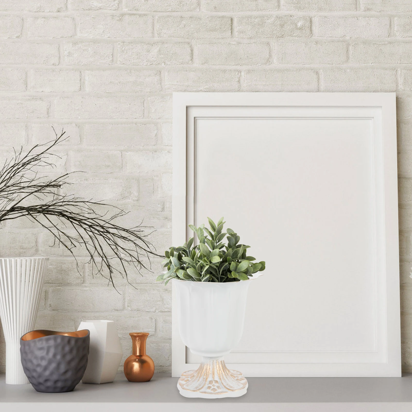 

Metal Flowerpot European Vintage Style Roman Column Planter Wedding Home Garden Decoration Outdoor Balcony Planter