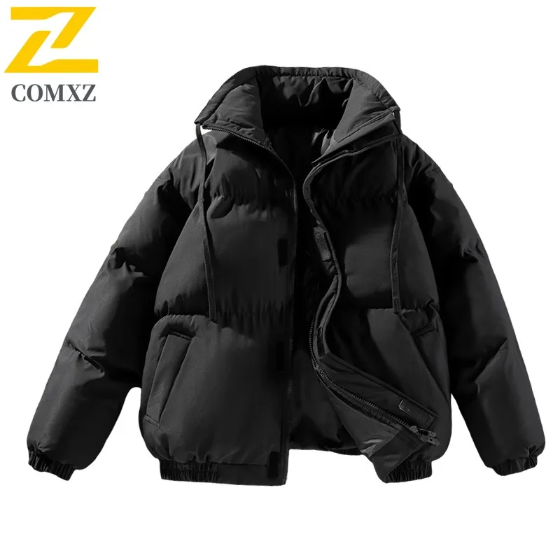 COMXZ Padded Jacket Men New Autumn Loose Turndown Collar Fly Fishing Windproof Workwear Outdoor Adventure Winter Padding Coat