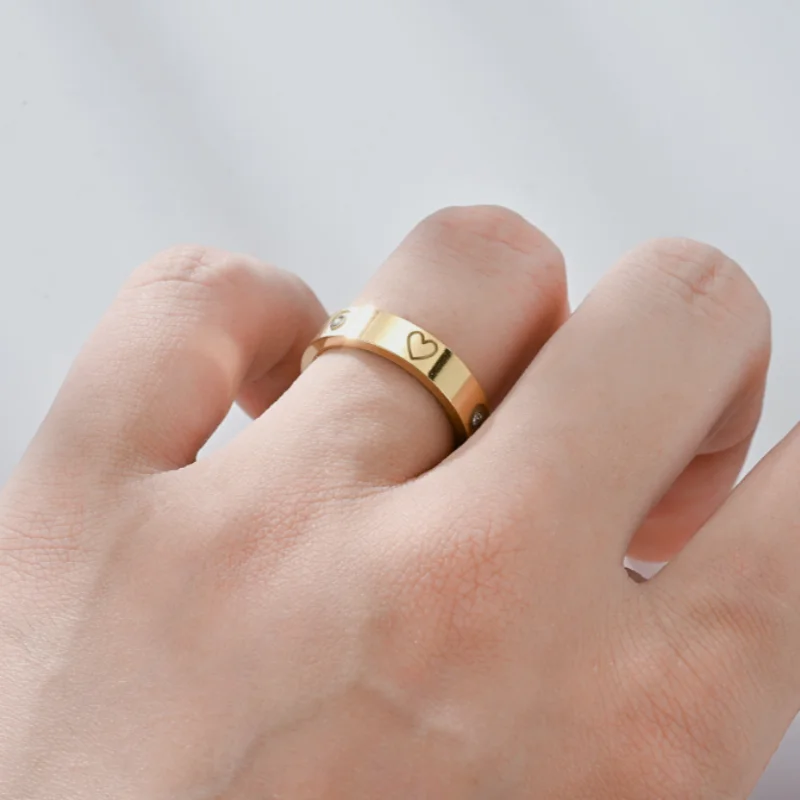 

Classic Stainless Steel Love Ring For Women Men Couple New Love Diamond Rings Luxury Jewelry Wedding Valentine's day Gift