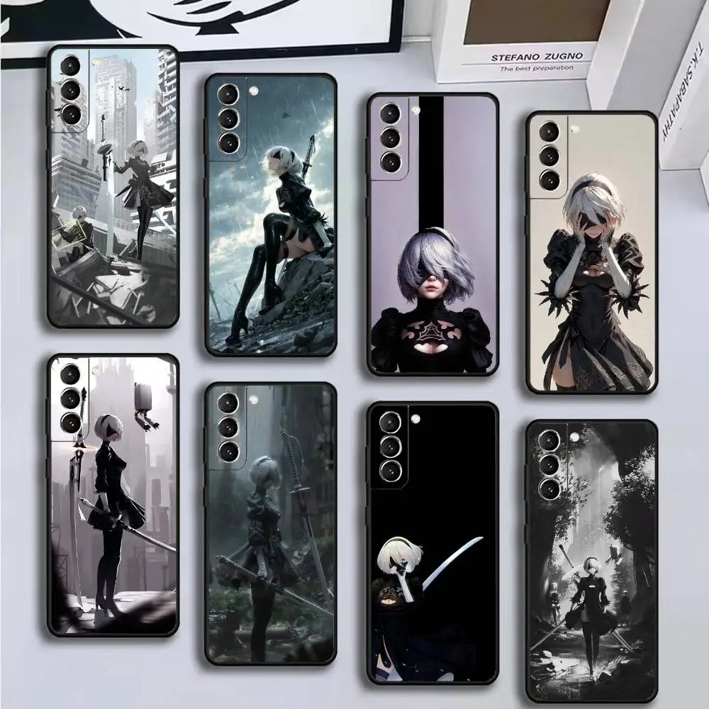

Nier automatas 2bX2a cool game girl Phone Case For Samsung GalaxyA13,21s,22,31,32,52,53,71,72,73,Soft Black Cover