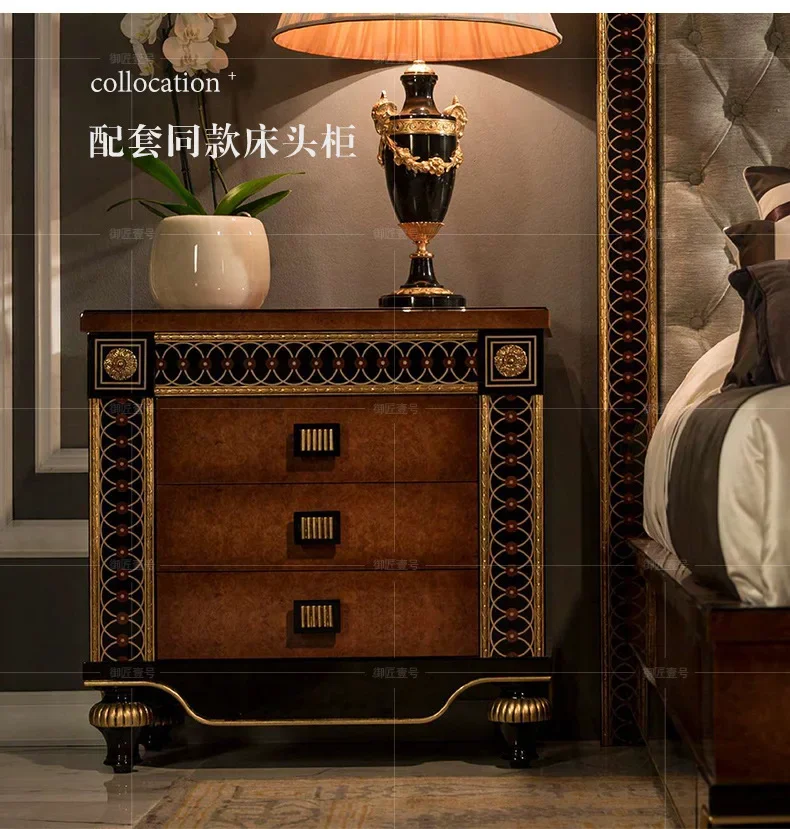 

European solid wood carving flower porch cabinet, bedroom storage chest of drawers, French style porch shoe cabinet