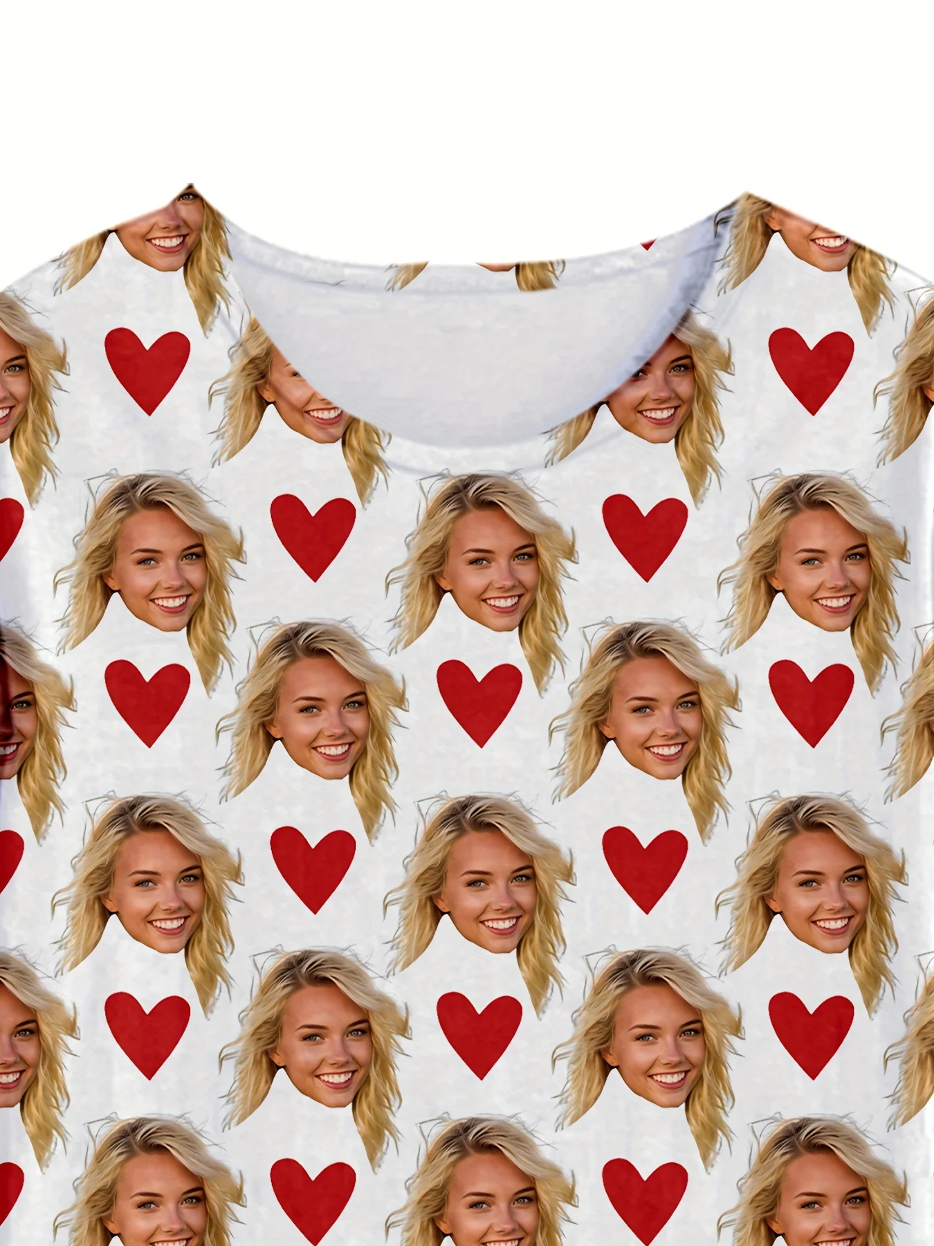 Men's or Women's Facial Printed T-Shirt Shorts Set Personal Photo Customized Comfortable Loose Home Set Valentine's Day Gift image 4