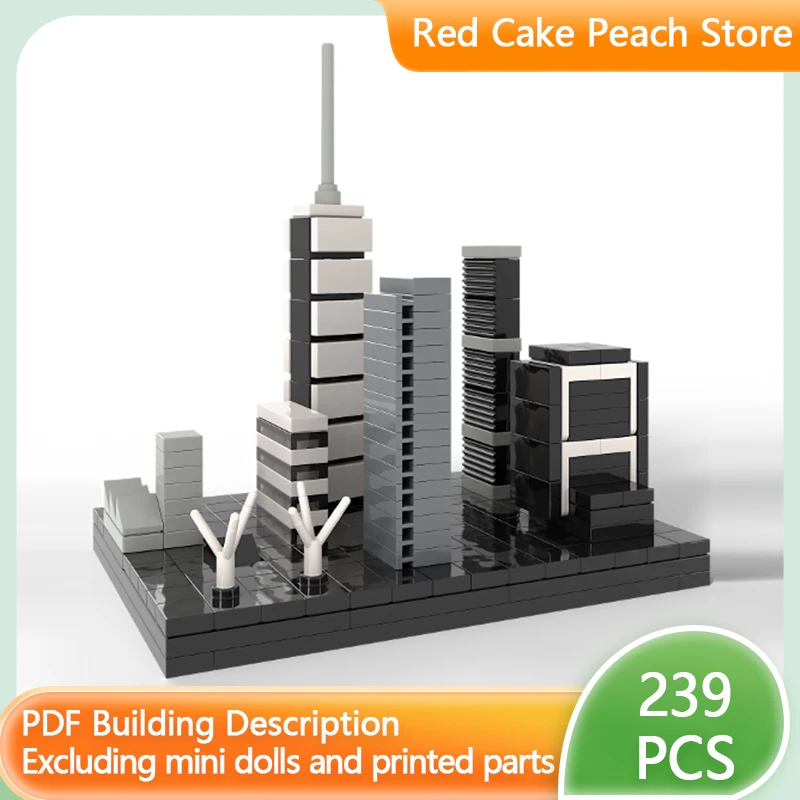 

City Street View Model MOC Building Bricks Capital Miniature Scene Modular Technology Children Holiday Gifts Assemble Toys Suit