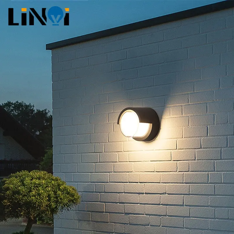 

Led Wall Light Energy Saving Round Light Indoor Outdoor Waterproof Wall Lamps Modern Garden Lamp Park Landscape Lighting