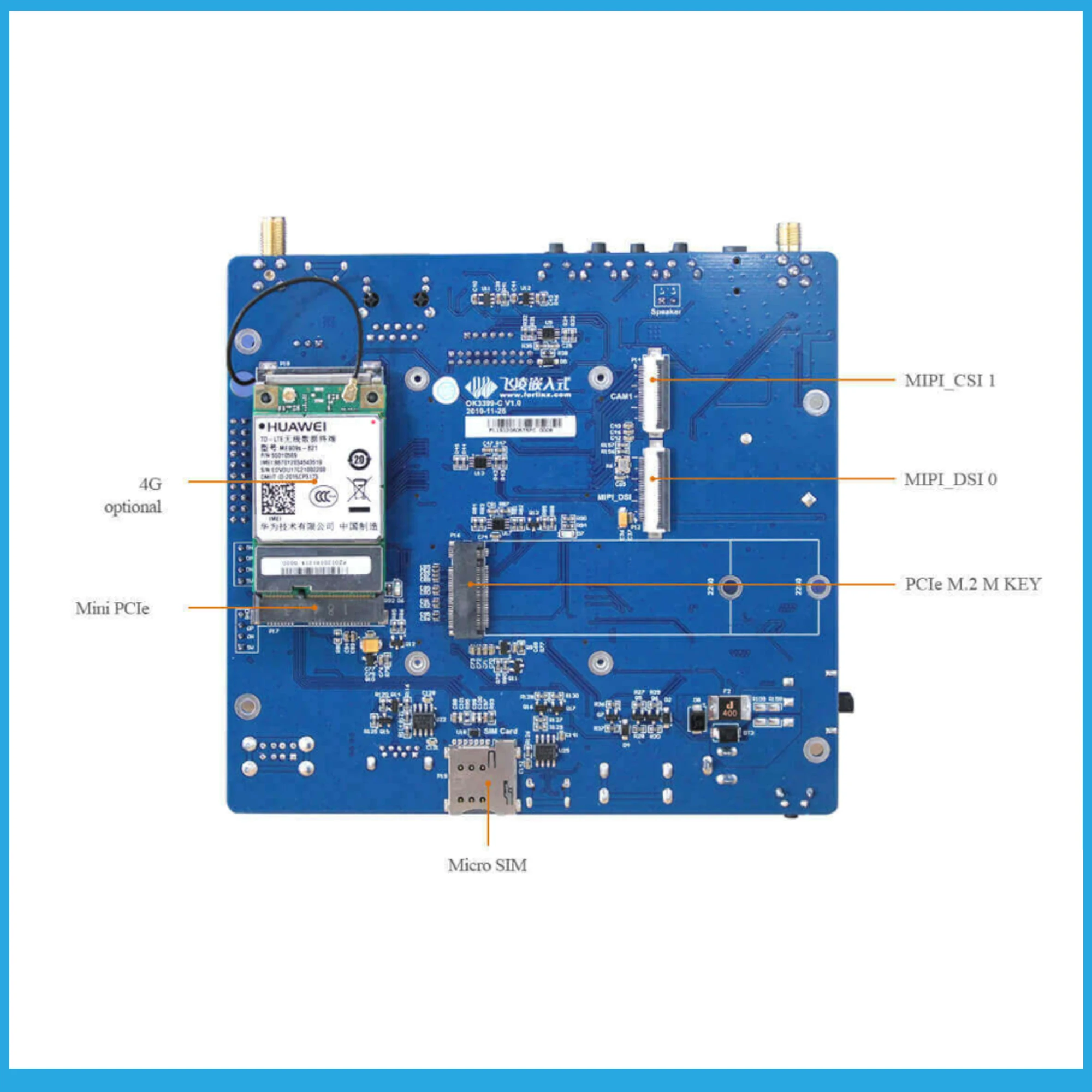 FET3399-C System on Module, RK3399 core board AI 5G face recognition 4K high-definition PCIe edge computing USB3.0